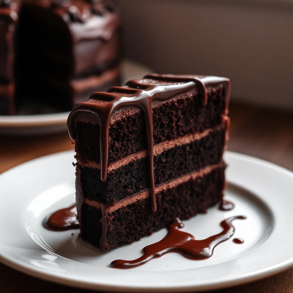Chocolate cake slice